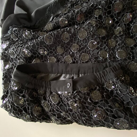 St Anthony Sacari Midi Crochet Sequin Overlay Fringe Skirt - Picture 8 of 13